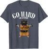 Hamster Deadlift Training Funny Cute Rat Weightlifting Meme T-Shirt - Heather Blue