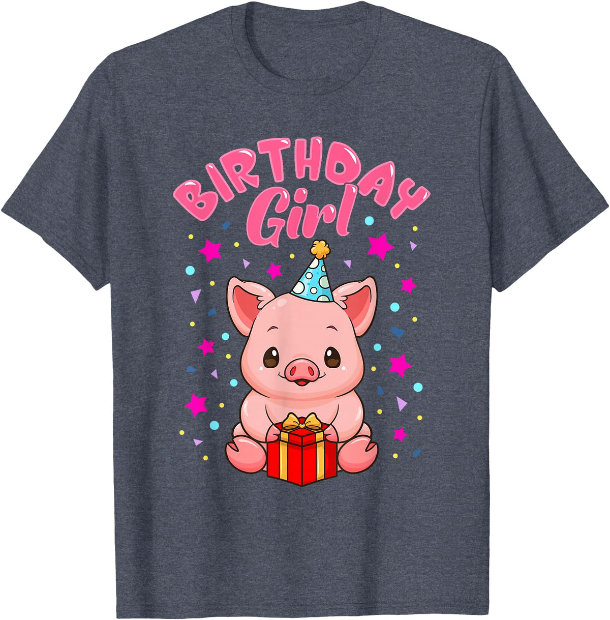 CC Piggy Stuff Pig Birthday Girl Piggy Party Gift Women T-Shirt - Heather Blue