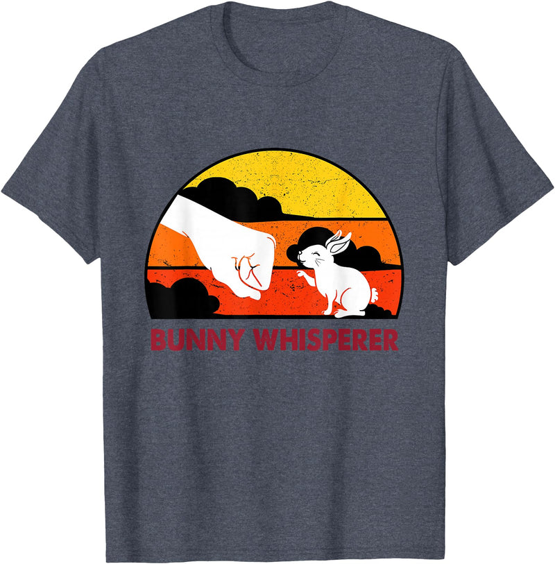 Hasenflüsterer Rabbit Dad Father Rabbit Whisperer T-Shirt in Heather Blue