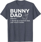 Bunny Dad Definition Rabbit Lover T-Shirt in Heather Blue