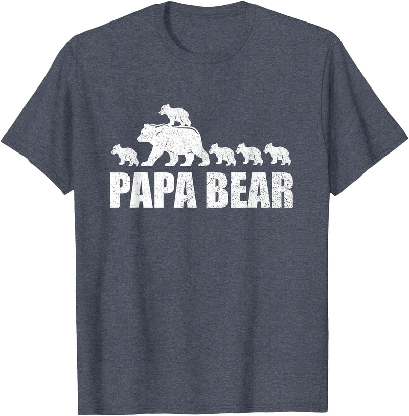 Papa Bear 5 Kids TShirt Papa Bear 5 Cubs Shirt Papa Bear 5 Cubs Shirt Daddy Bear 5 Kids TShirt Papa 5 Kids T-Shirt - Heather Blue