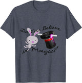 Top Hat and Rabbit T-Shirt in Heather Blue