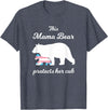 Transgender Child Mama Bear LGBT Mama Bear Protects Her Cub Transgender LGBT Trans Pride T-Shirt - Heather Blue
