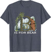 Forest Animals Designs Brown Bear Animal Watercolor Nature Lover Alphabet Letter B T-Shirt - Heather Blue