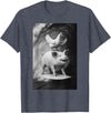 Surf Animal Lovers Funny Pet Summer Waves Vibes. Funny Surfing Pig and Chicken Selfie On Farm Animal T-Shirt - Heather Blue