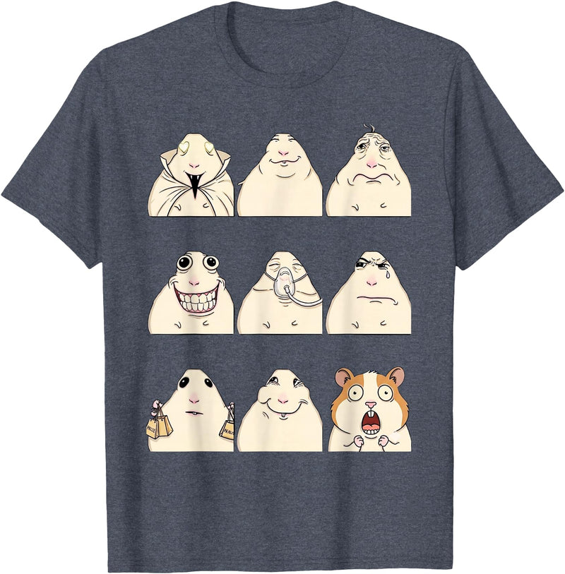 Hamster Reaction Meme Kids Boys Girls Men and Women T-Shirt - Heather Blue
