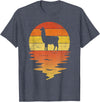 TrendyPull Silhouette Retro Vintage Style Gifts Llama shirt retro sunset 70s vintage Llama T-Shirt - Heather Blue