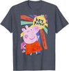 Peppa Pig Hey Peppa Colorful Sunshine Striking Pose Portrait T-Shirt - Heather Blue