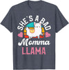 LLama Squad Shirts and Gifts Vintage Momma Llama Mom Farm Animal Llama Lover T-Shirt - Heather Blue