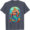 Gay Pride Merman Bear Muscle Daddy Hunk Mermaid LGBTQ Transgender Gay Muscle Dad Bear Mermaid Gay Merman T-Shirt - Heather Blue
