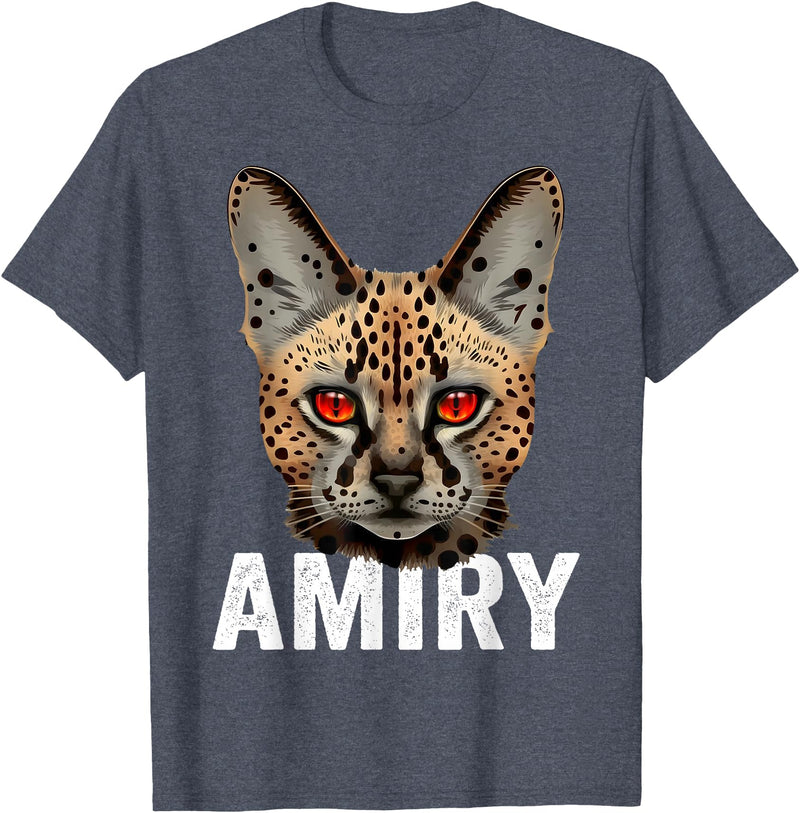 Mountain Lion Wild Serval Cat Shirts Mountain Lion Ohio Wild Cat Amiry Serval Cat T-Shirt - Heather Blue