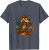 Three Hero Pigs Storytime Legends Bad Wolf in personalized costume 3 Pigs on the back T-Shirt - Heather Blue