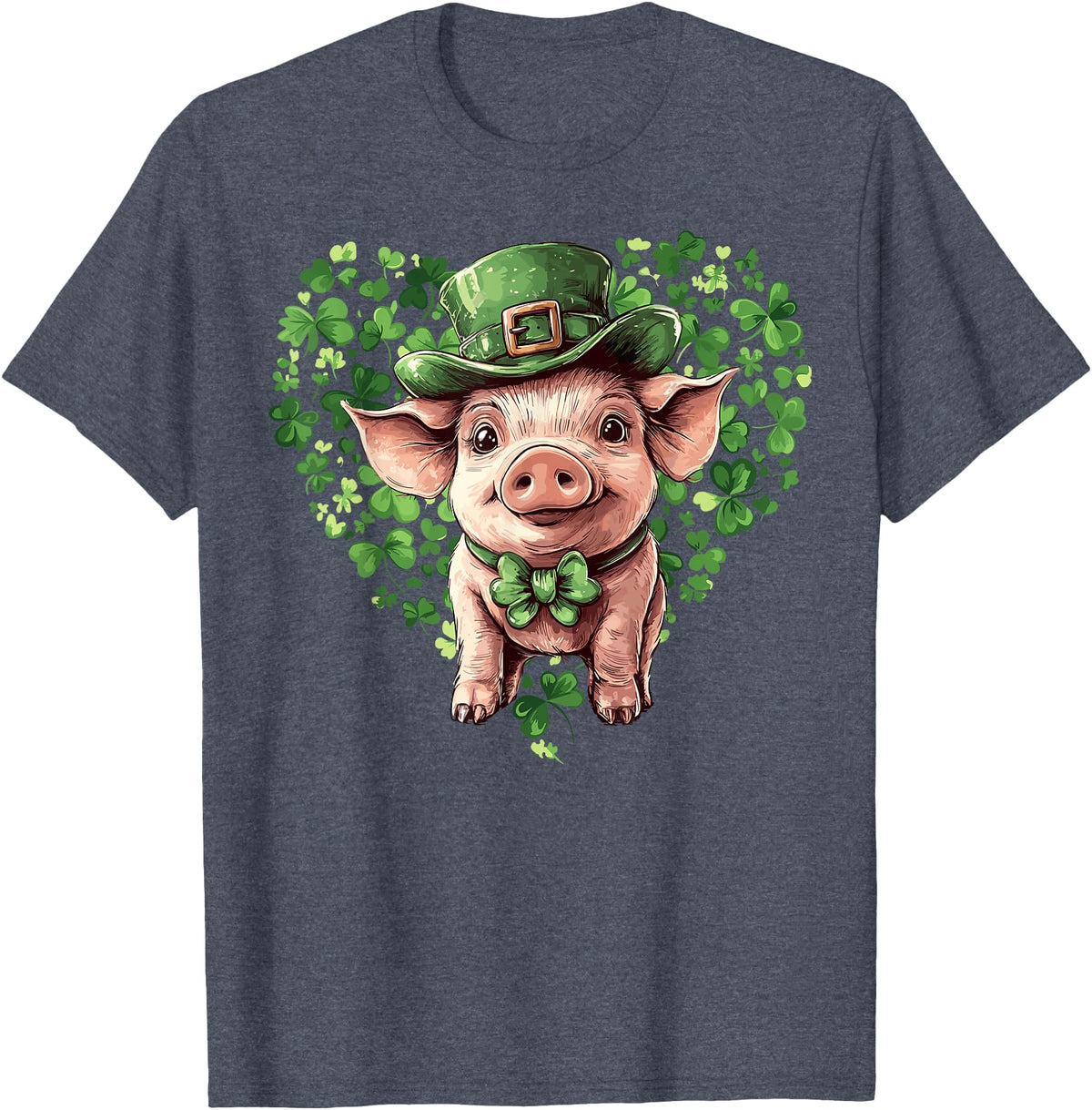 Irish Pig Lover St. Paddy’s Day Funny St. Patrick’s Day Pig Lucky Shamrock Irish Farm T-Shirt - Heather Blue