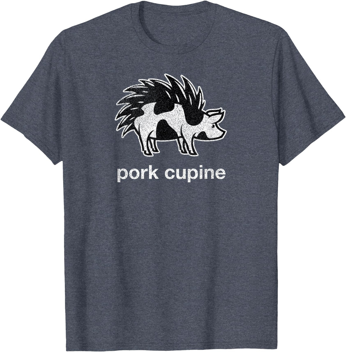 Pork Cupine Shirts Funny Pork-Cupine Shirt - Porcupine and Pig Tee T-Shirt - Heather Blue