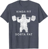 Polar Bear Funny Gym Guy Gifts Powerlifting Fat Guy Shirt, for Men Kinda Fit Sorta Fat Bear T-Shirt - Heather Blue