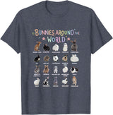 Cute Animal Rabbit Lover Bunny Graphic T-Shirt in Heather Blue