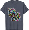 Cool Zombie Horror and Halloween Designs Scary Zombie Unicorn Scary Halloween Horror Monster Design T-Shirt - Heather Blue