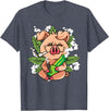 Weed Lover Gifts Funny Pot Smoker Gifts Pig Lover Pig Smoking Joint Holding Weed Bong Pig Marijuana T-Shirt - Heather Blue