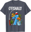 Fishing Theme Birthday Gifts O'fishally 7 Years Old 7th Birthday Fishing T-Shirt - Heather Blue