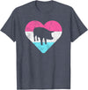 Retro Vintage Animal and Pet Gifts Retro Vintage Pig Gift for Women or Girls T-Shirt - Heather Blue