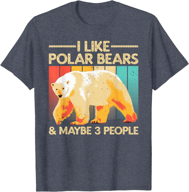 Polar Bear Gift Polar Bear Accessories & Stuff Cute Polar Bear Design For Men Women Kids Polar Bear Lover T-Shirt - Heather Blue