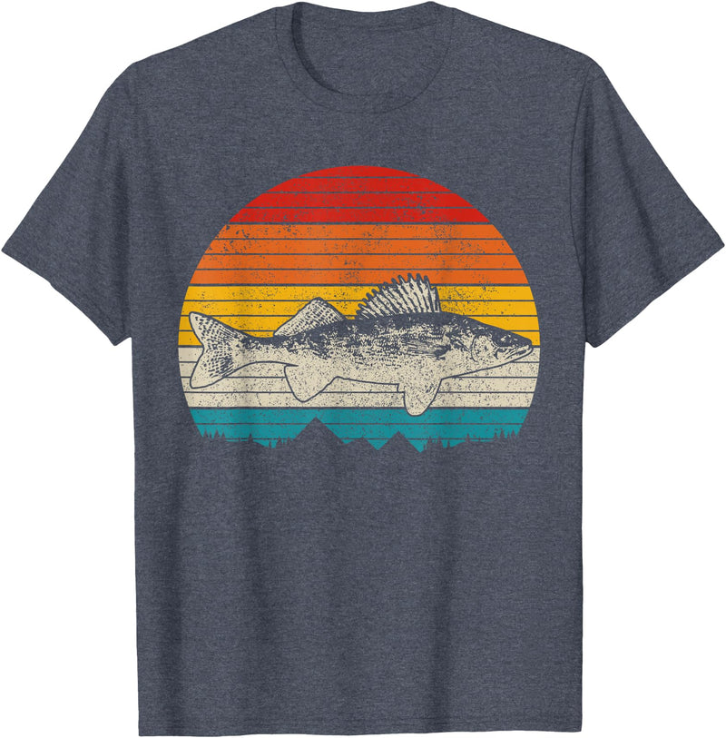 We Love Walleye Fishing Walleye Vintage Fishing Men Zander Fish T-Shirt - Heather Blue