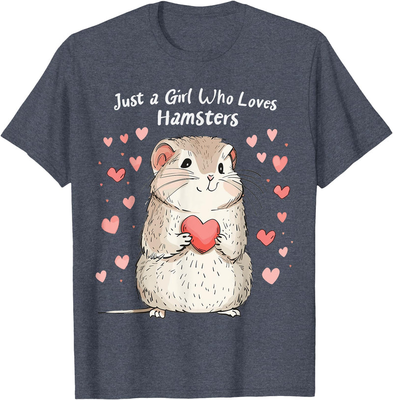Cute Hamster Lovers Gift This Girl Loves Her Hamster T-Shirt - Heather Blue
