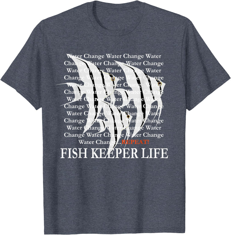 Pinoy Angelfish, Fish Keeping Hobby Aquarist Gifts Water Change Repeat Fish Keeper Life, Tropical Angelfish T-Shirt - Heather Blue