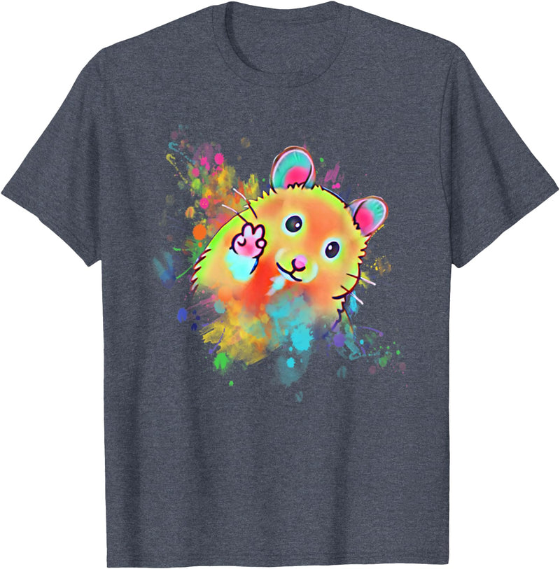 Funny Hamster T for Boys, Girls, Men, Women & Kids Hamster T-Shirt - Heather Blue