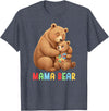 Autism Awareness Month For Autism Warrior Mother Mama Bear Proud Autism Mom Autism Awareness for Mom T-Shirt - Heather Blue