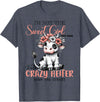 Funny cow lover gifts farmer life cute cow farming I'm Not Sweet Girl Next Door I'm The Crazy Heifer T-Shirt - Heather Blue