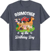 Vintage Retro Birthday Godmother Of The Birthday Boy Party Cow Farm 1St Birthday T-Shirt - Heather Blue
