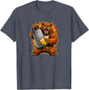 I Hate Wisconsin Tees Angry Bear Grating Cheese Grater Hater T-Shirt - Heather Blue