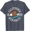 California Gift Kids Boys Girls Men Women Mom Dad California Republic Bear Snowboarder Snowboarding Snowboard T-Shirt - Heather Blue