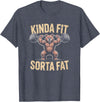 Bear Kinda Fit Sorta Fat Funny Gym Humor Bear Kinda Fit Sorta Fat Funny Gym Weightlifting Workout T-Shirt - Heather Blue