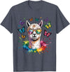 Funny Llama Lover Graphics Cute Llama with Sunglasses Animal Art Graphic Funny Alpaca T-Shirt - Heather Blue