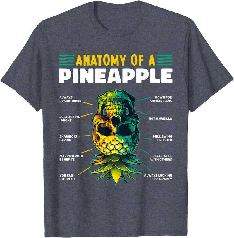 Anatomy of a Pineapple Apparel Anatomy of a Pineapple Funny Upside Down Pineapple Swinger T-Shirt - Heather Blue