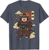 Samurai Pig Anime Japan Pig Samurai Japanese Warrior T-Shirt - Heather Blue