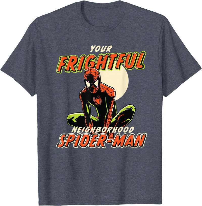 Marvel Halloween Your Frightful Neighborhood Spider-Man T-Shirt - Heather Blue
