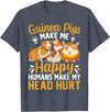 Funny Guinea Pig Gifts For Women Men Kids by DMTRY Guinea Pigs Make Me Happy Humans Make My Head Hurt T-Shirt - Heather Blue