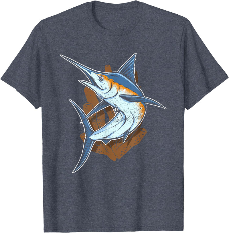 Fish Species Collection Gift Idea Fischerart Biology Swordfish Fish T-Shirt - Heather Blue