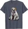Arctic Wildlife Music Lover Designs Polar Bear Headphones Music Lover Funny Arctic DJ T-Shirt - Heather Blue