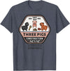 Slightly Unhinged Heather Three Pigs Construction Co. Logo T-Shirt - Heather Blue