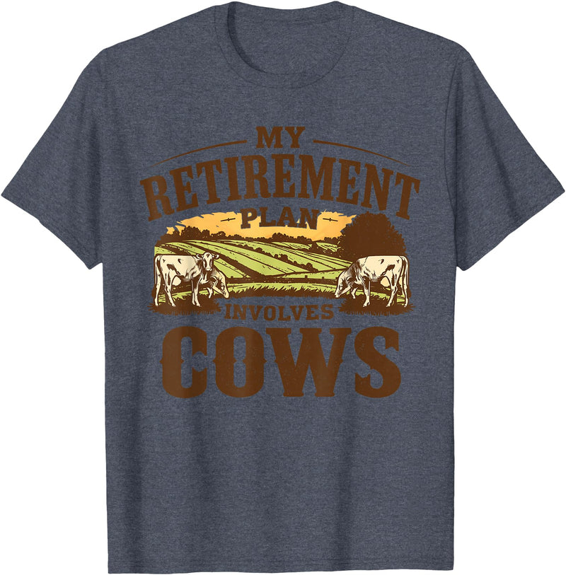 Officially Retired Tee Retirement Gifts for Women My Retirement Plan Involves Cows Funny Farmer Retired Gifts T-Shirt -