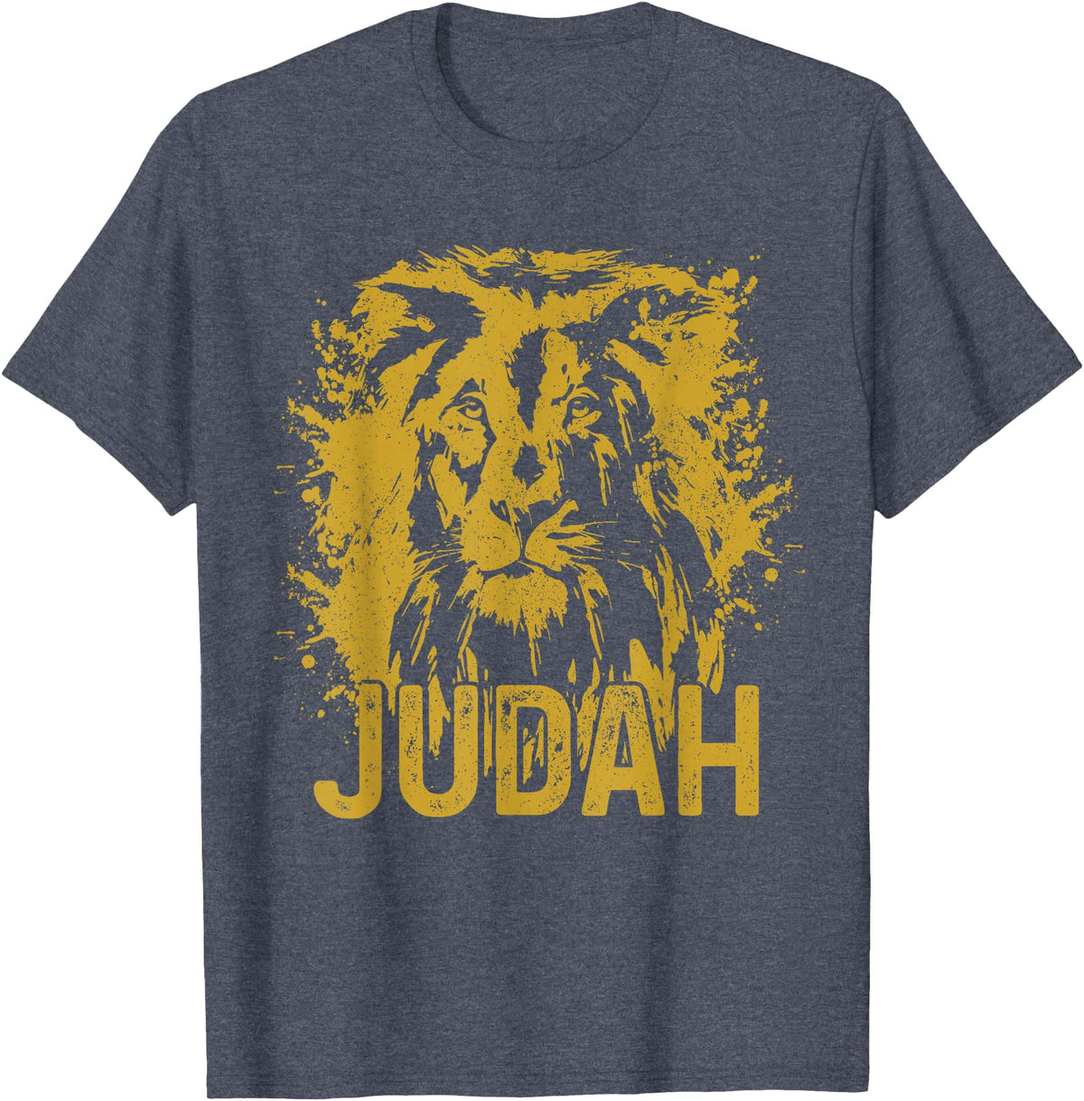 Lion Of Judah Designs Co. Lion Of Judah Rastafari Ethiopia Africa Reggae Lion T-Shirt - Heather Blue