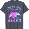 Just A Girl Who Loves Bear Gifts Outfit Colorful Just A Girl Who Loves Bears Women Girls T-Shirt - Heather Blue