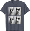 Funny Animal Selfie Booth Tee Cool Llamas Sunglasses Jungle Animal Meme Selfie Booth T-Shirt - Heather Blue