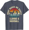 Llama and Baseball Lover Gifts Vintage Retro Baseball and Llama Lovers Vintage Funny Pet Sports cute T-Shirt - Heather Blue