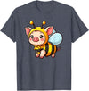 Funny Mini Pig Gifts Mini Pig Bee Pet Funny Animal T-Shirt - Heather Blue
