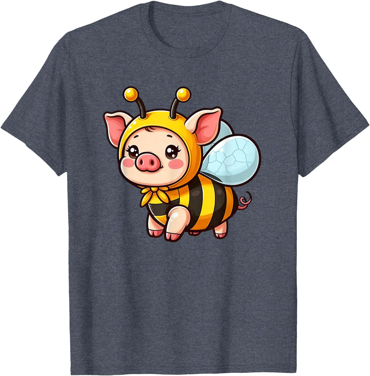 Funny Mini Pig Gifts Mini Pig Bee Pet Funny Animal T-Shirt - Heather Blue